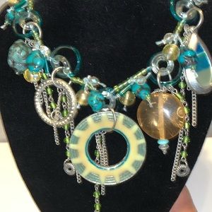 Vintage Colorful Blue Turquoise Artisan Necklace